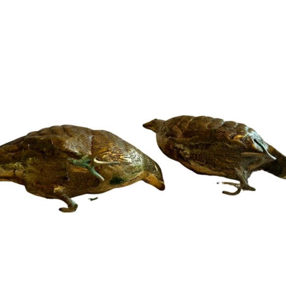 Vintage brass pair of quails - Picture 4 of 6